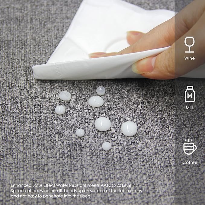 BALCONY & FALCON Rectangle Tablecloth Washable Wrinkle Resistant and Water Proof Table Cloth Decorative Linen Fabric Tablecloths for Dining Parties Kitchen Wedding and Outdoor Use (Gray, 47x63)