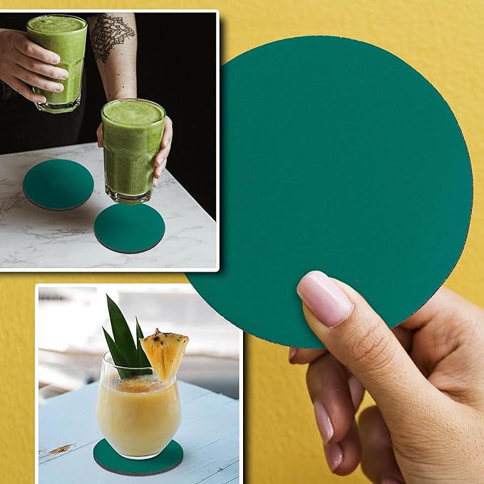10 Round Foam Bud Coasters Pack, 4 inch - PU Foam, Party Favor - Turquoise