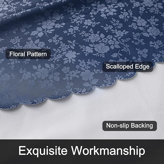 Smiry Square Table Cloth, Waterproof Heavy Duty Vinyl Tablecloths, Wipeable Washable Table Cover for Kitchen and Dining Room (Navy Blue, 54" X 54")
