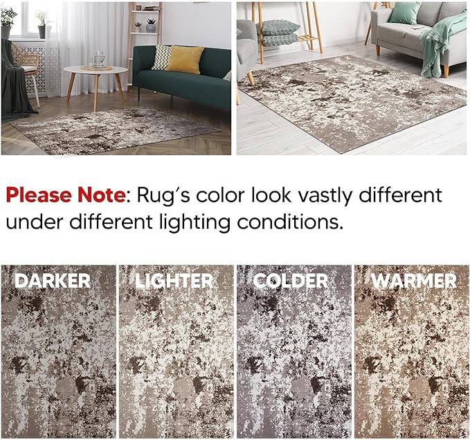 Keen Home Design Area Rugs - 2x10 Non-Shedding, Abstract Rugs for Kitchen, Living Room, Bedroom, Dining Room, Entryway - Size: 2'8" x 9'11", Multi
