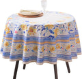 Maison d' Hermine Table Cloth Round Table 100% Cotton 63 Round Inches Tablecloth Reusable Decorative for Dining Room Farmhouse Home Valentines Day Decorations Spring Summer - Girassol