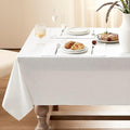 Cream Extra Long Table Cloth Linen Tablecloths for Rectangle Tables 12-14 Seater Wrinkle Resistant Washable Tablecloth 12ft Dining Room Table Cover Farmhouse Neutral Boho Style 60x144 Inch