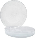 Vikko Salad Plate, Set of 6 Glass Plates, 8.5 Inch Dessert, Salad, Appetizer Plate, Elegant Textured Glass Design, Plates Set For Special Occasion, Dishwasher Safe