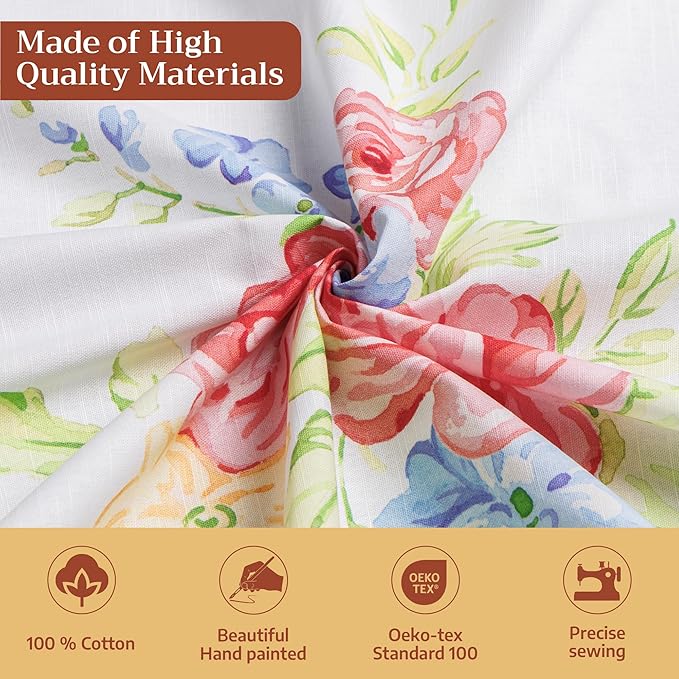 Maison d' Hermine Table Cloth Rectangle Table 100% Cotton 70 x 108 Inches Tablecloth Reusable Decorative for Dining Room Farmhouse Home Valentines Day Decorations Spring Summer - Vintage Floral