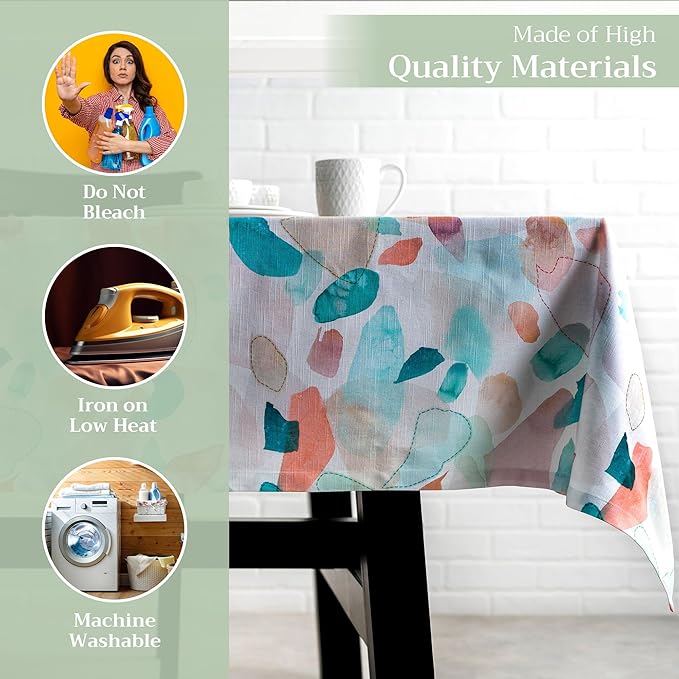 Maison d' Hermine Table Cloth Rectangle Table 100% Cotton 70 x 108 Inches Tablecloth Reusable Decorative for Dining Room Farmhouse Home Valentines Day Decorations Spring Summer - Summer Picnic