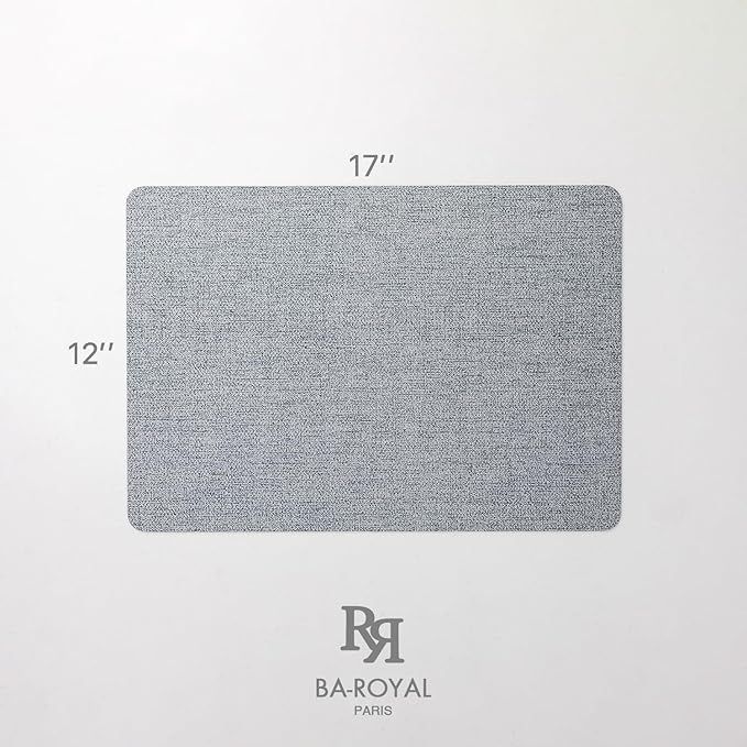 Faux Leather Placemats Set of 6 Vinyl Washable Wipeable Table Mats for Kitchen Dining Table Heat Resistant Waterproof Modern Indoor/Outdoor Placemats Non-Slip Easy Clean Place Mats (Stargaze)