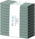 Blue Needles Solid Cloth Napkins Set of 12 Hunter Green 100% Cotton Dinner Napkins 18x18 inches - Soft, Reusable, Absorbent & Washable Linen, Ideal for Wedding Events, Parties & Everyday Use
