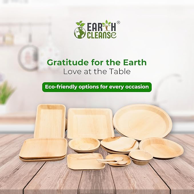 Compostable Palm Leaf Plates 10 Inch Square (75 Pack) | Disposable Biodegradable Plates Like Bamboo & Wooden | Microwave & Oven Safe | Eco-Friendly