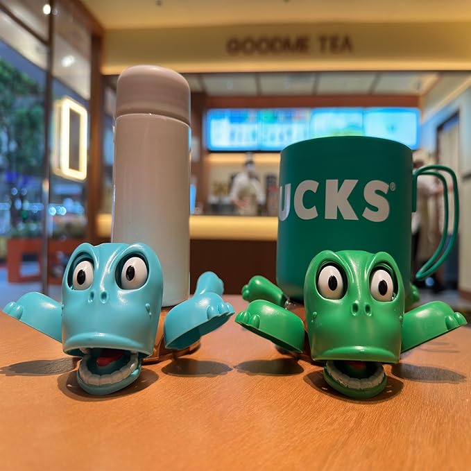 XYG Turtle Cup Holder Coaster with Liftable Limbs and Expressive Face for Home Decor, Car, 2 PC in Green Blue