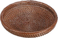 Hipiwe Small Key Basket Bowl for Entryway 7.6" Round Woven Wicker Basket Fruit Serving Tray Woven Basket Wall Decor Rattan Organizer Basket for Keys Wallet Cell Phone, Brown