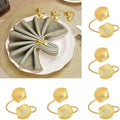 Decorative Napkin Rings Set of 6,Holders Decor Dinner Party,Wedding,Anniversary,Birthday,Table Decor Gift (Golden Shell)