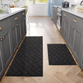 hicorfe Kitchen Rugs and Mats Sets,2 Pieces Super Absorbent Polypropylene Non-Slip Rug,Soft Comfort Floor Mat,Machine Wash for Kitchen,Hallway,Office,Sink,Laundry(20" x 32"+20" x 59",Charcoal)
