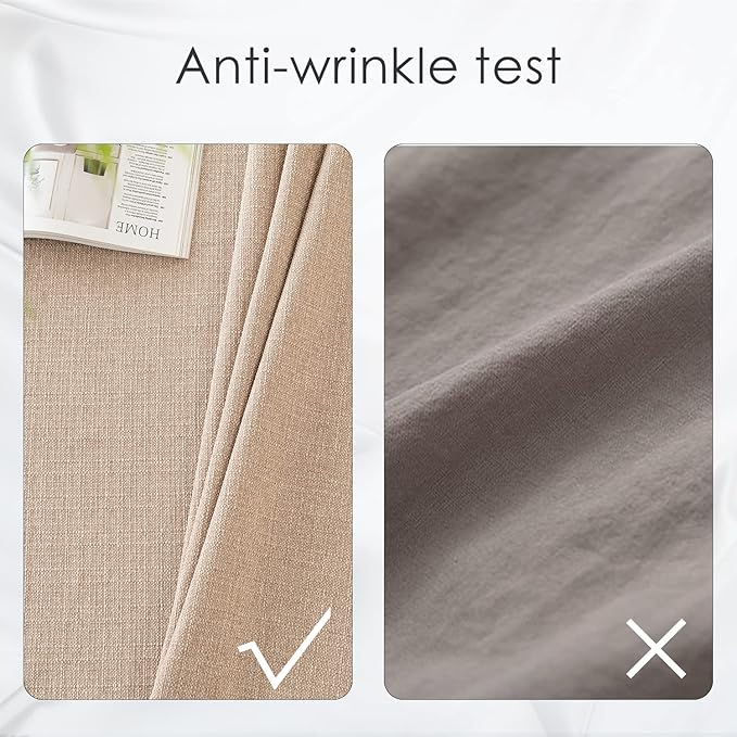 BALCONY & FALCON Rectangle Tablecloth Washable Wrinkle Resistant and Water Proof Table Cloth Decorative Linen Fabric Tablecloths for Dining Parties Kitchen Wedding and Outdoor Use (Beige, 57x85)
