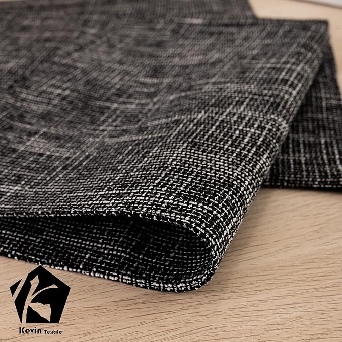 Kevin Textile Halloween Table Mats Set of 4 Heat Resistant Washable Placemats for Parties Buffet Dinner, 13 x 19 inches, Black
