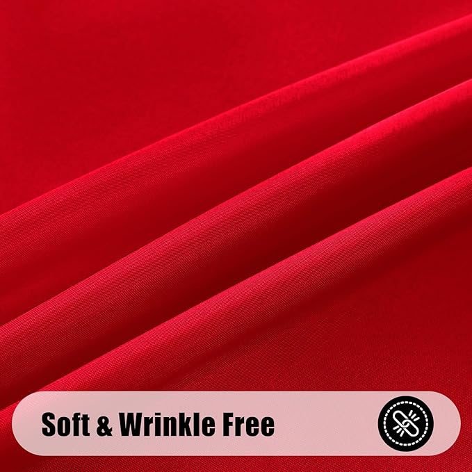 Smiry Rectangle Table Cloth, Waterproof Anti-Scratch Polyester Tablecloth, Decorative Washable Fabric Table Cover for Dining, Buffet, Parties and Outdoor, 54x108, Red