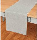 Solino Home Linen Oyster Grey Table Runner 108 Inches Long - Athena, 100% Pure Linen Dining Table Runner 14 x 108 Inch for Spring, Easter
