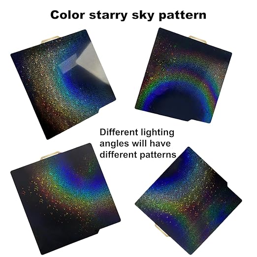 PEY PEI Build Plate for Bambu Lab X1/P1P/P1S/A1 3D Printers, Smooth Colorful Starry PEY+ Textured PEI Build Plate PEI Sheet, Spring Steel Flexible Platform,257x257mm Bambu Labs Heated Bed