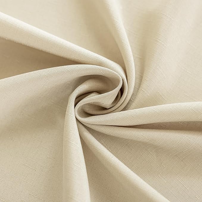 Beige Fabric 52 x 52 Inch Square Tablecloth Faux Linen Textured Water Resistant & Wipeable Card Table Cloth Reusable for Dining Kitchen Patio