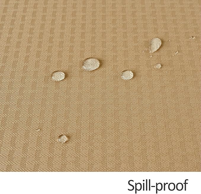 maxmill Jacquard Tablecloth Stain Resistant Waterproof Wrinkle Resistant Spillproof Washable Soft Weaved Texture Table Cloth for Dining Room, Indoor Outdoor Use, Rectangle 60 x 140 Inch, Beige