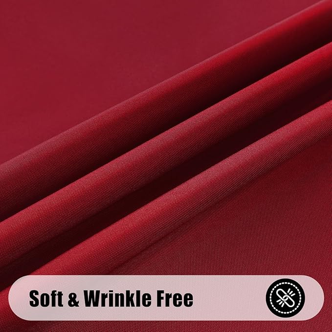 Smiry Rectangle Table Cloth, Waterproof Anti-Scratch Polyester Tablecloth, Decorative Washable Fabric Table Cover for Dining, Buffet, Parties and Outdoor, 60x84, Wine Red