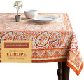 Maison d' Hermine Table Cloth Rectangle Table 100% Cotton 70 x 90 Inches Fall Tablecloth Reusable Everyday Use for Thanksgiving Christmas Decorations Dining Farmhouse Party (Palatial Paisley)
