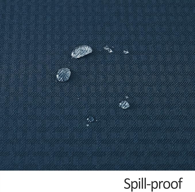 maxmill Rectangle Tablecloth Weaved Texture Design Water Resistant Wrinkle Free Spill-Proof, Soft Table Cloth for Dining Room Decoration, Banquet Parties Holiday Dinner, 52 x 84 Inch Navy Blue