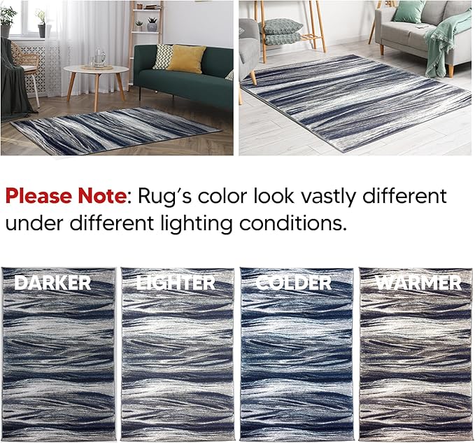 Keen Home Design Area Rugs - 10ft Round Non-Shedding, Abstract Rugs for Kitchen, Living Room, Bedroom, Dining Room, Entryway - Size: 10' Round, Multi