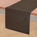 Solino Home Linen Chambray Brown Table Runner 120 Inches Long - Athena, 100% Pure Linen Dining Table Runner 14 x 120 Inch for Winter - Handcrafted and Machine Washable