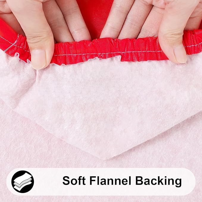 Smiry Rectangle Tablecloth, Elastic Fitted Flannel Backed Vinyl Tablecloths for 8ft Folding Tables, Waterproof Wipeable Table Covers for Indoor, Outdoor, Picnic and Camping (Red, 36"x96")
