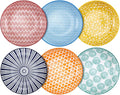 Selamica Porcelain Salad Pasta Bowls, Serving bowls - 26 Ounce, Set of 6, Assorted Colors