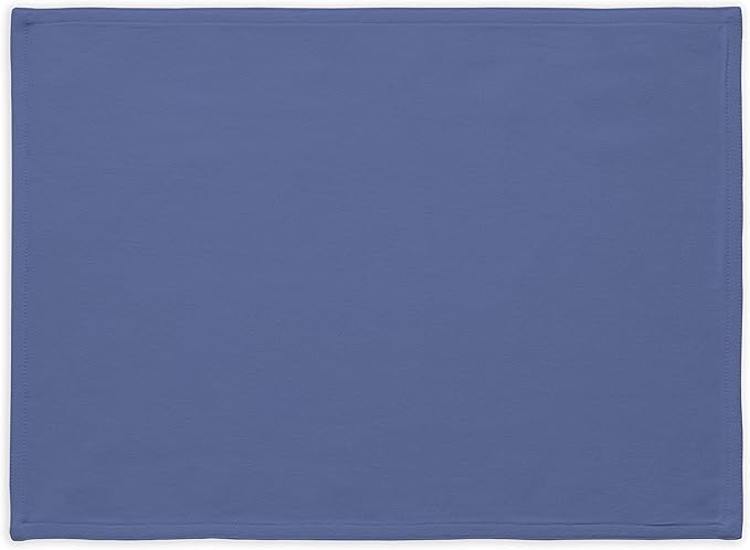 Calicot Placemats Set of 6 100% Cotton Washable Cloth Place Mats, Reusable Table Mats for Spring/Summer & Thanksgiving Christmas Decorations Kitchen Dining Party Wedding (Blue Grey, 13" x 19")