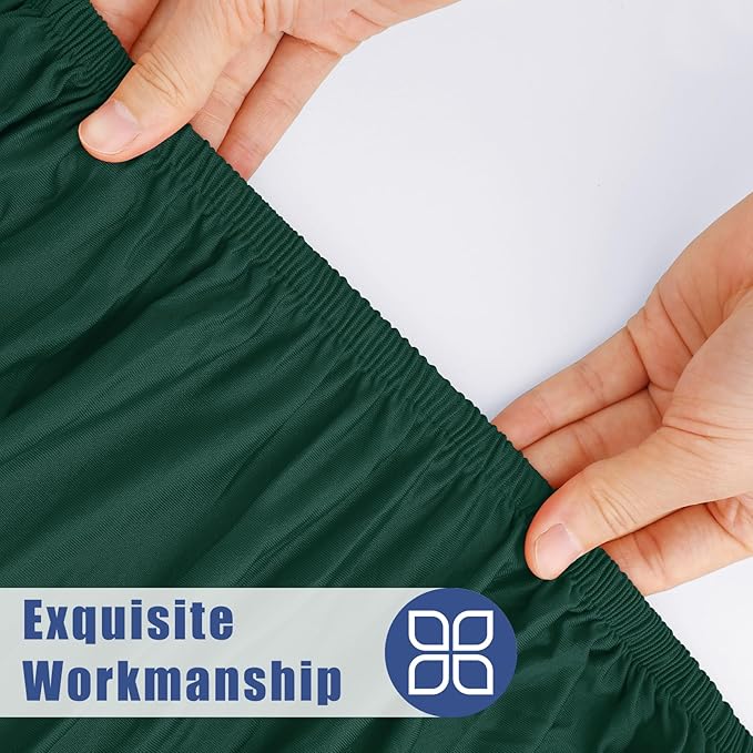 Round Spandex Tablecloth, Elastic Fitted Waterproof Tablecloths for 45"-56" Tables, Stretch Washable Picnic Table Cover for Camping, Dining, Indoor and Outdoor, Hunter Green