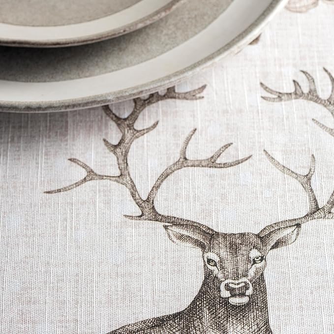 Maison d' Hermine Table Cloth Rectangle Table 100% Cotton 60 x 120 Inches Fall Tablecloth Reusable Everyday Use for Thanksgiving Christmas Decorations Dining Farmhouse Party (Christmas Dew)
