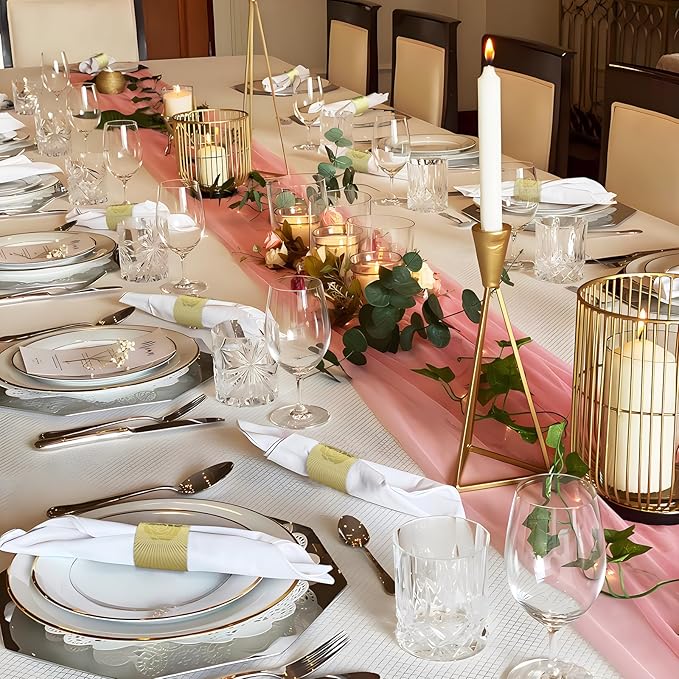 Christmas Napkin Rings Set of 100, 2 Colors in 1, Reusable Adjustable Napkin Bands for Holiday Parties, Wedding, Thanksgiving Table Decor, Waterproof Tear-Proof (Gold) Great Gift Idea