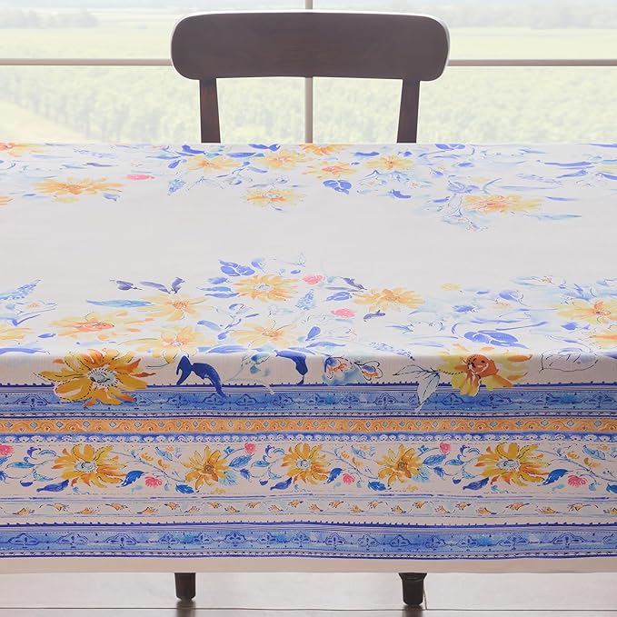 Maison d' Hermine Table Cloth Rectangle Table 100% Cotton 60 x 120 Inches Tablecloth Reusable Decorative for Dining Room Farmhouse Home Valentines Day Decorations Spring Summer - Girassol