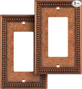 Henne Bery Raised Pearls Decorative Wall Plate Switch Plate Outlet Cover (Single Decorator 2PK, Sponged Copper)