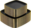 bUCLA 100PCS Black Plastic Plates with Gold Trim - Heavy Duty Black Gold Square Plates Disposable - Include 50 Each (Dinner & Dessert) for Party & New Year