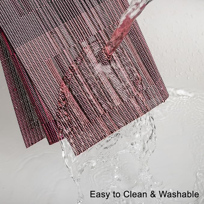 Placemats Set of 4, Vinyl Woven Place Mats Indoor Set of 4 Washable Wipeable PVC Table Mats Heat-Resistant Non Slip Plastic Placemat for Kitchen Dining Outdoor Table (Purple Red, Set of 4)
