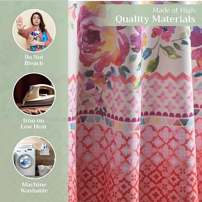 Maison d' Hermine Table Cloth Round Table 100% Cotton 69 Round Inches Tablecloth Reusable Decorative for Dining Room Farmhouse Home Valentines Day Decorations Spring Summer - Rose Garden