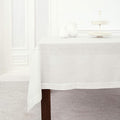 Solino Home White Linen Tablecloth 60 x 120 Inch - 100% Pure Linen Hemstitch Table Cloth for Rectangle Tables - Classic Hemstitch, Machine Washable Tablecloth for Winter, Valentines, Spring, Easter