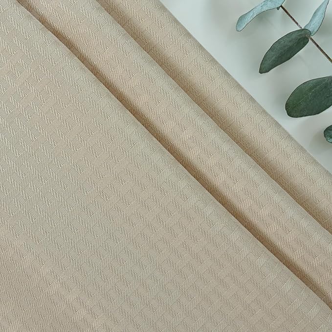 maxmill Square Tablecloth Water Resistance Antiwrinkle Spill Proof Weaved Texture Table Cloth, Decorative Fabric Table Cover for Banquet Parties Event Holiday Dinner, 70 x 70 Inch, Natural