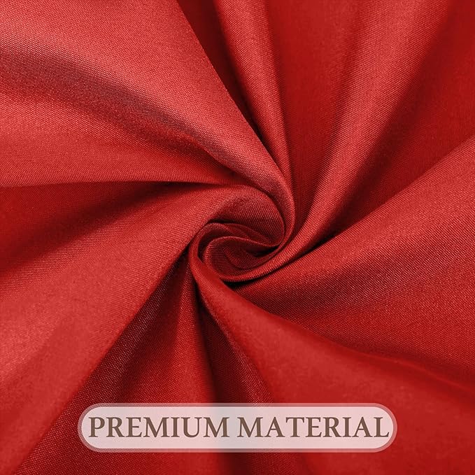 8 Pack Red Round Tablecloth 120 Inch Valentine’s Day Red Table Cloth, Washable Polyester Fabric Stain and Wrinkle Resistant Table Cover for Party Wedding Buffet Dining Banquet Anniversary