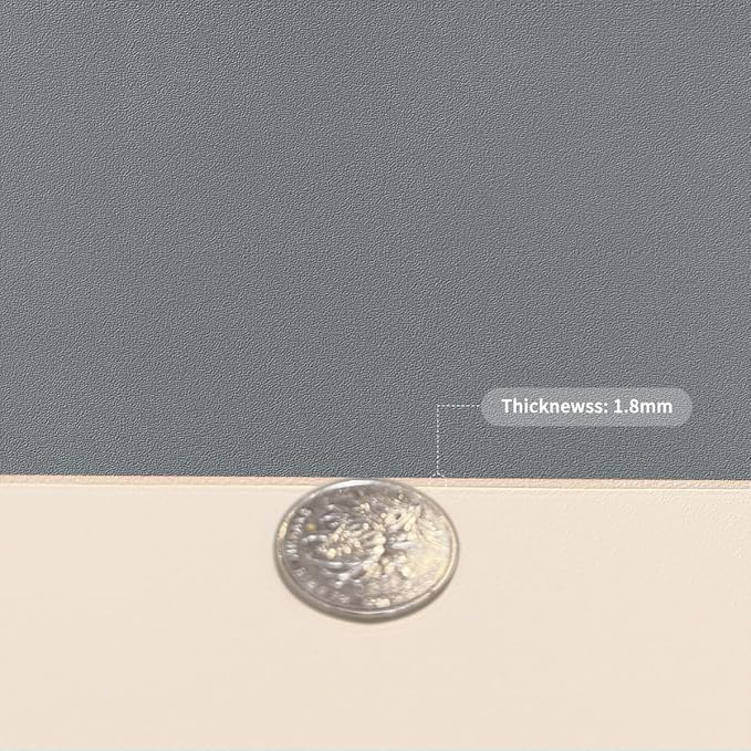 Leather Dresser Cover,1.8mm Thick,14x96 Inch,Dresser Protector Top,Dresser Top Protector,Dresser Cover Top,Dresser Top Cover,Dresser Cover Top for Bedroom.(Off White+Light Gray,14x96)