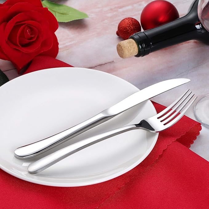 Onader 40 Piece Heavy Duty Silverware, Flatware Set for 8, Stainless Steel Cutlery Set
