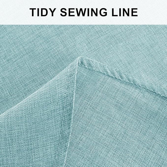 Hiasan Linen Tablecloth 80 Inch Round - Wrinkle and Stain Resistant Washable Polyester Fabric Table Cloth for Dining Room Kitchen Party, Aqua
