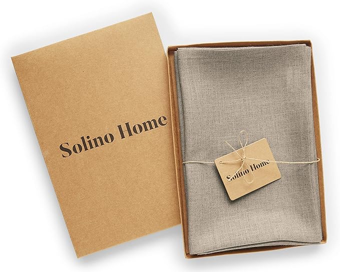 Solino Home Natural Linen Napkins Set of 4 - 100% Pure Linen Cloth Washable Dinner Napkins 20 x 20 Inch for Spring, Easter - Fete