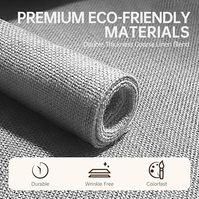 Blue Forest Placemats Set of 8, Dual-Layered Thickened Faux Linen Table Mats Heat Resistant Machine Washable Wrinkle Free Place Mats for Kitchen Dining Outdoor/Indoor (Cream Beige)