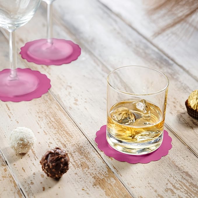 Disposable Fuchsia Paper Coasters for Drinks, 3.5 Inch Round Coasters for Bar, Cocktail, Beverage, Wine Or Event, 500 Pack Bulk