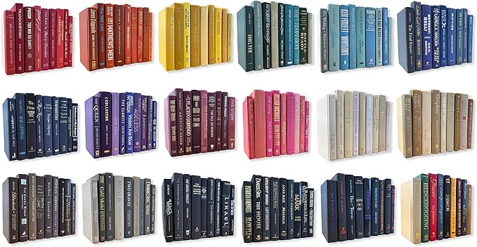 Real Books by Color® (Set of 9, Custom) Decorative Bookshelf Home Decor Shelf Styling Photo Prop
