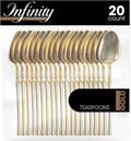 PlasticPro 20 Count Gold Plastic Tea Spoons Premium Quality Heavy Duty Disposable Elegant Silverware Tea Spoons for Party